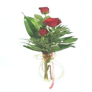Salon Des Fleurs-Vase with Three Roses
